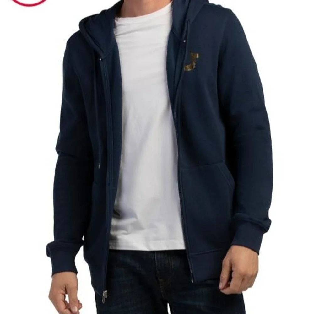 True Religion HS Dome Zip Hoodie Dress Blue Full Zip Sweatshirt Men's Large NWT